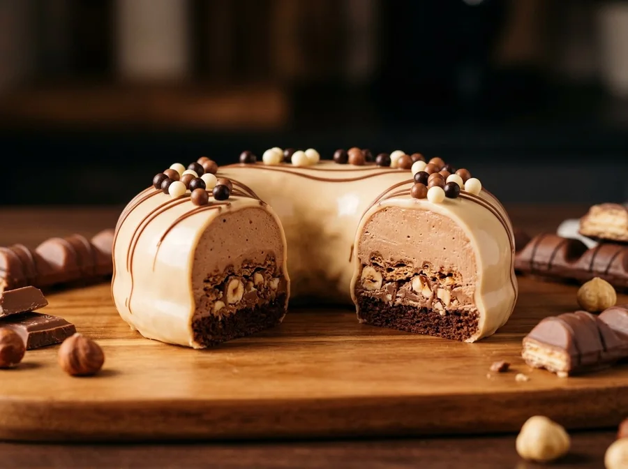 Донат-кейк «Kinder Bueno» в разрезе